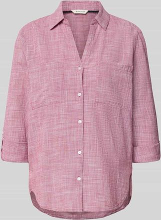 Tom Tailor Regular Fit Hemdbluse aus reiner Baumwolle in Pink, Gr&ouml;&szlig;e 44