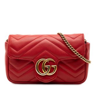 Gucci Pre-owned Gucci Mini GG Marmont Matelasse Leather Flap Crossbody Ladies 476433 0959