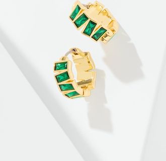 Talbots Glamorous Hoop Earrings - Heritage Green/Gold - 001 Talbots