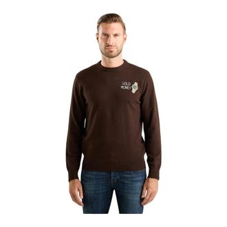 MC2 Saint Barth Gold Money 18H Crewneck - Knitwear - Hombre - Marr&oacute;n - S
