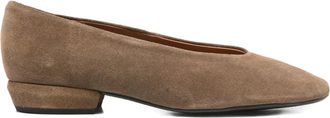 Ángel Alarcón Katya suede ballet flats - women - Calf Leather/Calf Suede/Calf Leather - 38 - Neutrals