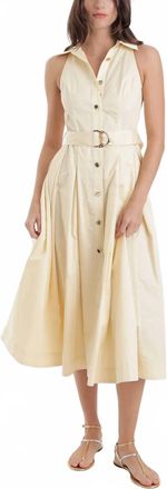 Karina Grimaldi Zarae Solid Midi Dress In Pastel Yellow