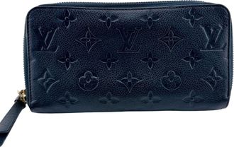Louis Vuitton Navy Leather Long Wallet (Bi-Fold) (Pre-Owned)