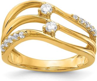 Diamond2Deal 14k Gold Lab Grown Diamond Wedding Band Ring 0.3Ct Clarity- VS Color- G-H