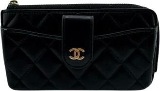 Chanel Pre-owned Wallets, female, Black, Size: ONE SIZE Pre-owned Vintage Leather Wallet