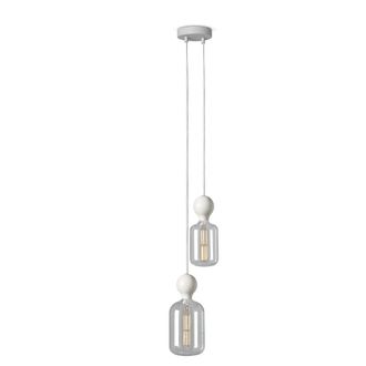 Daylight Italia L&aacute;mpara colgante con 2 pantallas blancas