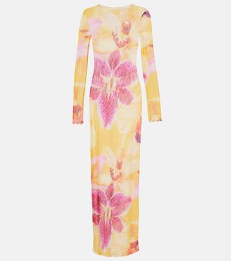 Same Swim Floral mesh maxi dress