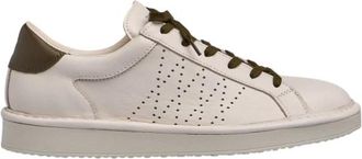 Panchic Witte Sneakers met Veters - Heren - Sneakers - Wit - 40 EU - Leer - Schoenen