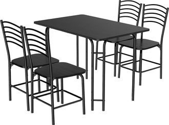 Costway Costway - Conjunto Mesa Y Sillas Comedor 5 Piezas, Conjunto Mesa Y Sillas Cocina, Mesa Rectangular Y 4 Sillas, Juego De Comedor Mesa Y 4 Sillas, Patas