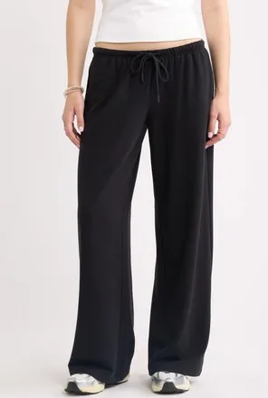 BP. Narrow Waistband Baggy Wide Leg Sweatpants in Black at Nordstrom, Size Xx-Small