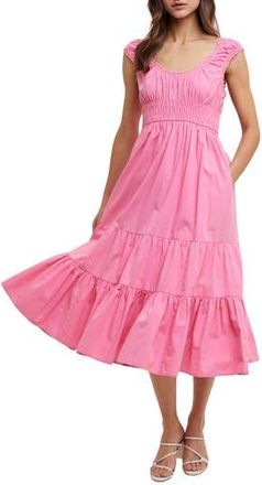 Wishlist Scoop Neck Midi Dress in Punch at Nordstrom Rack, Size Medium