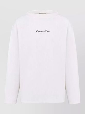 Dior long sleeve ribbed texture jersey top