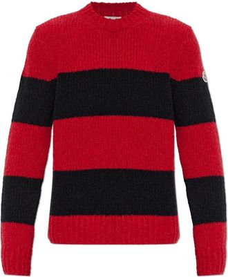 Moncler Wool Sweater - Heren - Ronde hals truien - Rood - M - Wol - Truien & Vesten