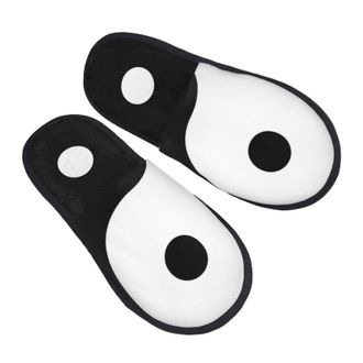 Generic Camping Slippers Ying Ying Yan(Yinyang) Symbol Breathable Fleece Slippers Lightweight Indoor Shoes For Indoor Men Women L