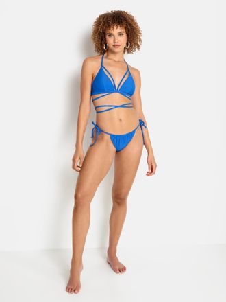 Lascana Bikini-Hose LSCN BY LASCANA Gina, Damen, Gr. 36, N-Gr, blau (royalblau), Recycling-Polyamid, unifarben, Badehosen Bikini-Hose, vorne und hinten zu reg