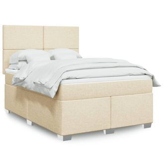 vidaXL Vidaxl - Giroletto A Molle Con Materasso Crema 160x200 Cm In Tessuto