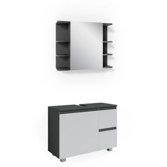 Vicco Set mobili bagno J-Shape, Antracite, 2 parti