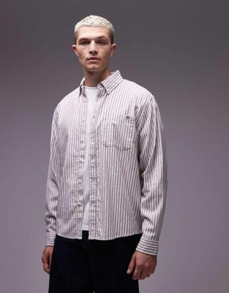Dickies Gallatin - Camicia a righe rosse e bianche-Bianco