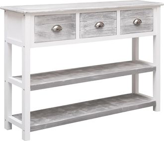 vidaXL Vidaxl - Aparador Madera Maciza De Paulownia Gris Antiguo 108x30x76 Cm