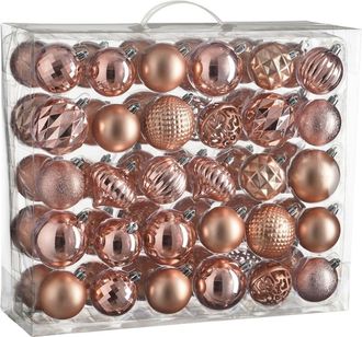 house of seasons Bola de navidad unbreakable baubles rosa h7xb7xl7cm