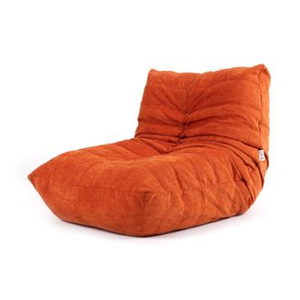 Icon Brand Puf sill&oacute;n en tejido chenilla relleno de espuma el&aacute;stica, naranja
