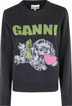 Ganni Graphic Wool Mix Puppy