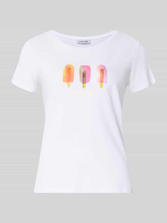 More & More More & More T-Shirt mit Motiv-Print und Rundhalsausschnitt in Weiss, Gr&ouml;&szlig;e 34