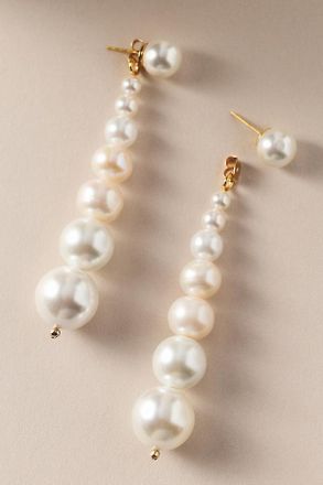 Shashi Pearl Drop Linear Earrings