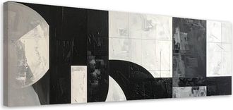 Feeby Impresi&oacute;n De Imagen, Abstracci&oacute;n Geom&eacute;trica Negro Blanco, 120x40