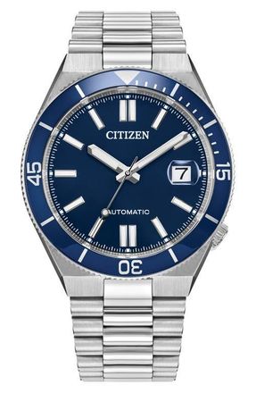 Citizen TSUYOSA Shore Silvertone Automatic Bracelet Watch, 40mm in Silver-Tone at Nordstrom