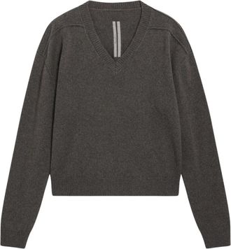 Rick Owens Tommy V-hals Trui - Heren - V-hals truien - Grijs - L - Wol - Truien & Vesten