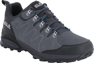 Jack Wolfskin Hikingschuh JACK WOLFSKIN REFUGIO TEXAPORE LOW M, Herren, Gr. UK 12,5 - EU 47,5, Normalschaft, grau (grau, schwarz), Obermaterial: Leder; Obermaterial