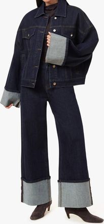 Habitual Camryn Cuffed Hem Wide Leg Pants In Rinse