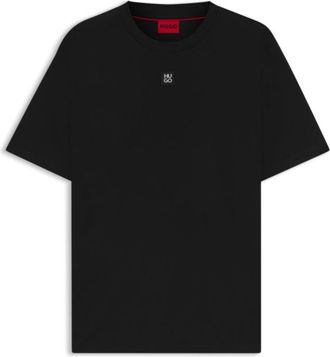 HUGO BOSS Interlock-cotton regular-fit T-shirt with stacked logo