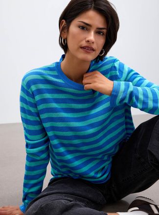 Contemporaine Womens Striped loose-fit T-shirt