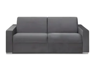 Vente-Unique Vente-unique - Divano Letto 4 Posti Ribalta Doga Larga Letto160cm Materasso18cm Velluto Memory - Antracite - Calito