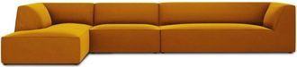 BLOOMINGLOFT 5-Sitzer Ecksofa Sao 366 x 180 cm, mit Samtbezug - Senfgelb