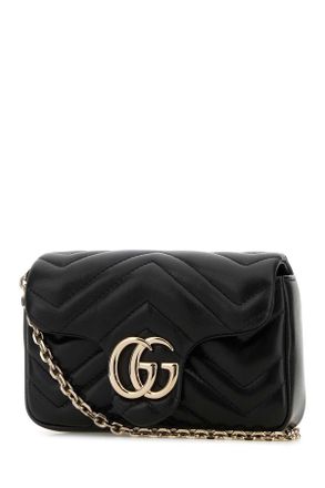 Gucci Womens With Shoulder Bag Black Lamb