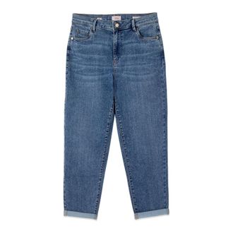 Oltre Jeans, Dames, Blauw, M, Katoen, Boyslim Jeans