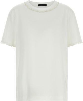 Fabiana Filippi White Embroidery T-shirt