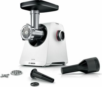 Bosch Picadora De Carne Serie 4 Mfws420w - Blanco - 500 W - Motor Bloqueado 1900 W - 2,5 Kg/min - 2 Velocidades - 2 Rejillas De Trituraci&oacute;n