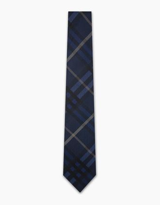 Burberry Mens Burberry Check Silk Tie Midnight Ip Check - Navy - Size: OS