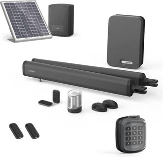 Avidsen Motorisation Solaire Pour Portail &Agrave; Battants + Digicode - Moteur &Agrave; V&eacute;rins - Teha 410