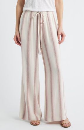 Cloth & Stone Stripe Drawstring Wide Leg Pants in Primrose Ombre Stripe at Nordstrom, Size X-Large