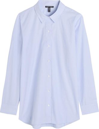 Eileen Fisher Eileen Fisher Fine-striped Cotton Shirt - Light Blue - L (UK 18-20 / XL)