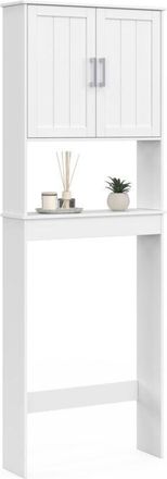 IDMarket Meuble étagère dessus WC WALDO bois blanc