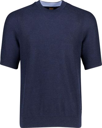 HUGO BOSS donkerblauwe Boss Orange Kencel knitted T-shirt