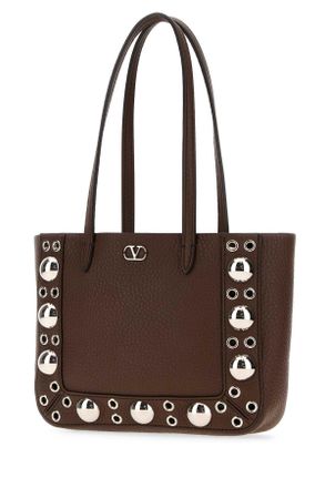 Valentino Garavani Womens Brown Leather Nellc&atilde;te Handbag Teakbrown Calf - Bos Taurus Borse A Mano