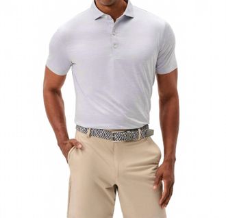 Johnnie-O Huronn Polo In Light Grey