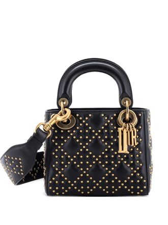 Dior Supple Lady Dior Bag Cannage Studded Lambskin Mini crossbody bag - women - Calf Leather - One Size - Black